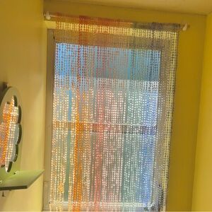 Beaded curtain for small window